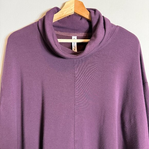 Athleta Ethereal Brushed Funnel Neck Pullover Sweatshirt Women's Small Purple - Picture 7 of 15